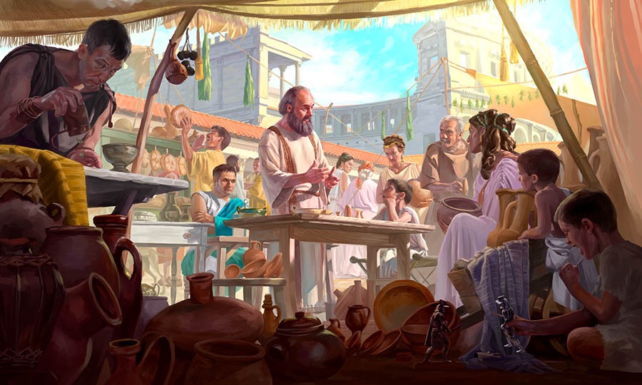 Apostle Paul dey preach for market