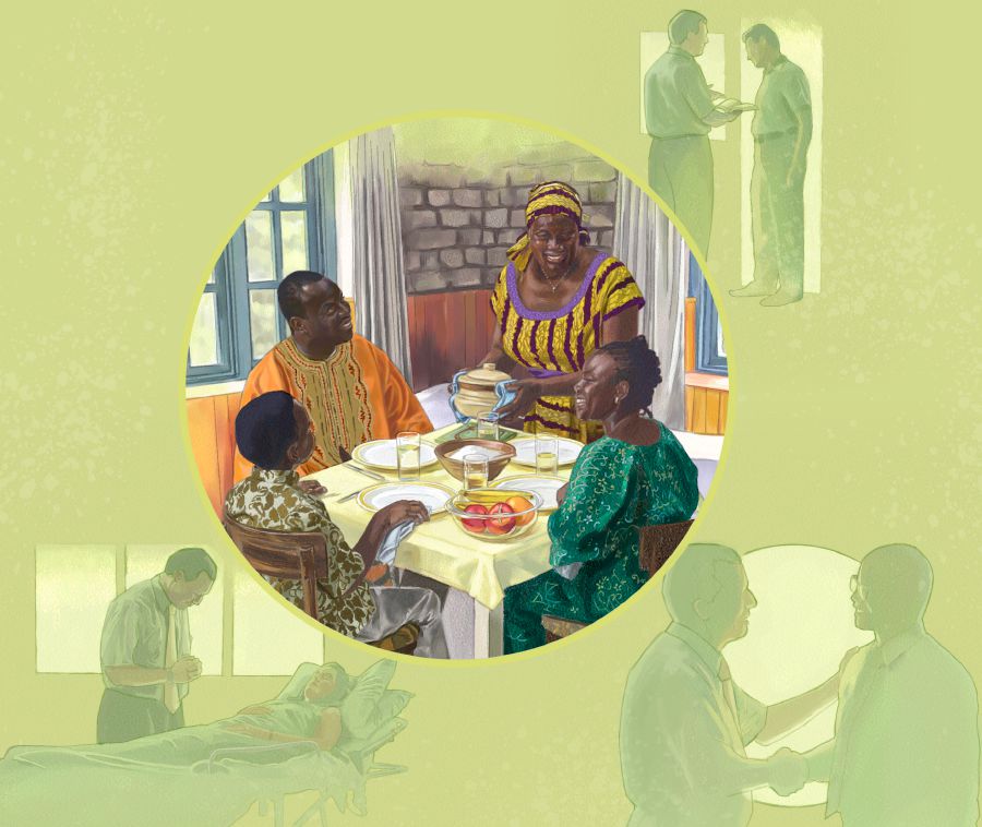 One Christian put mind for Jehovah to support im and im family and help dem do wetin  good