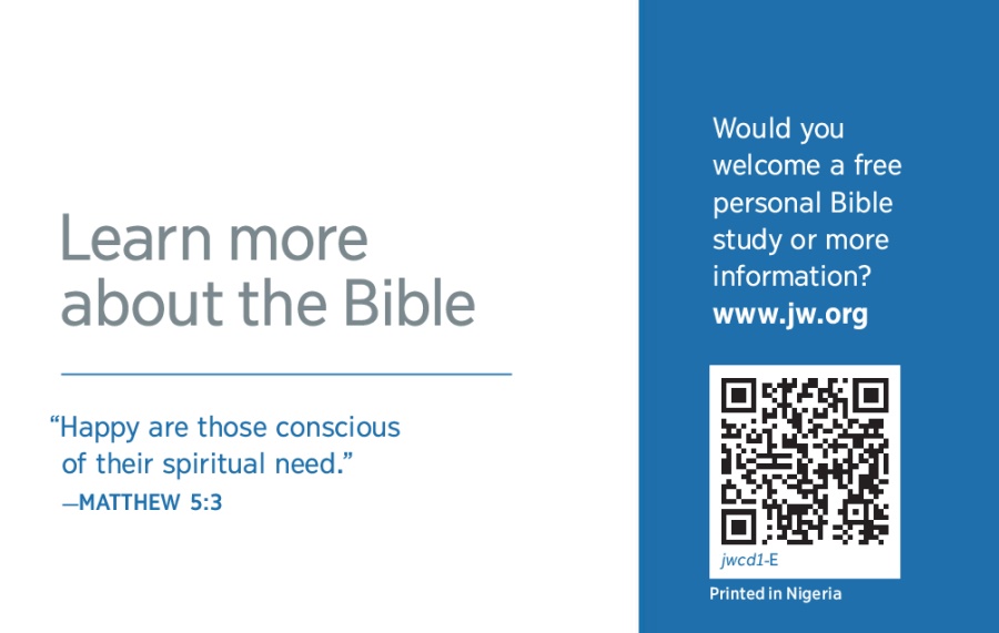 The back of jw card