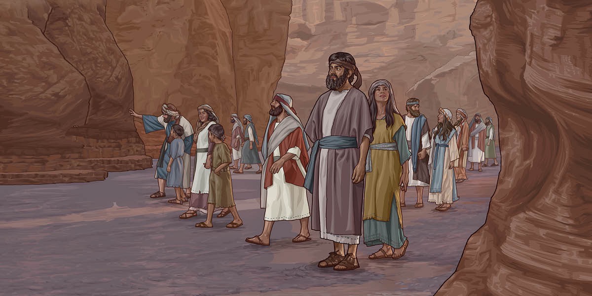 People dey waka for “the valley of the mountains”