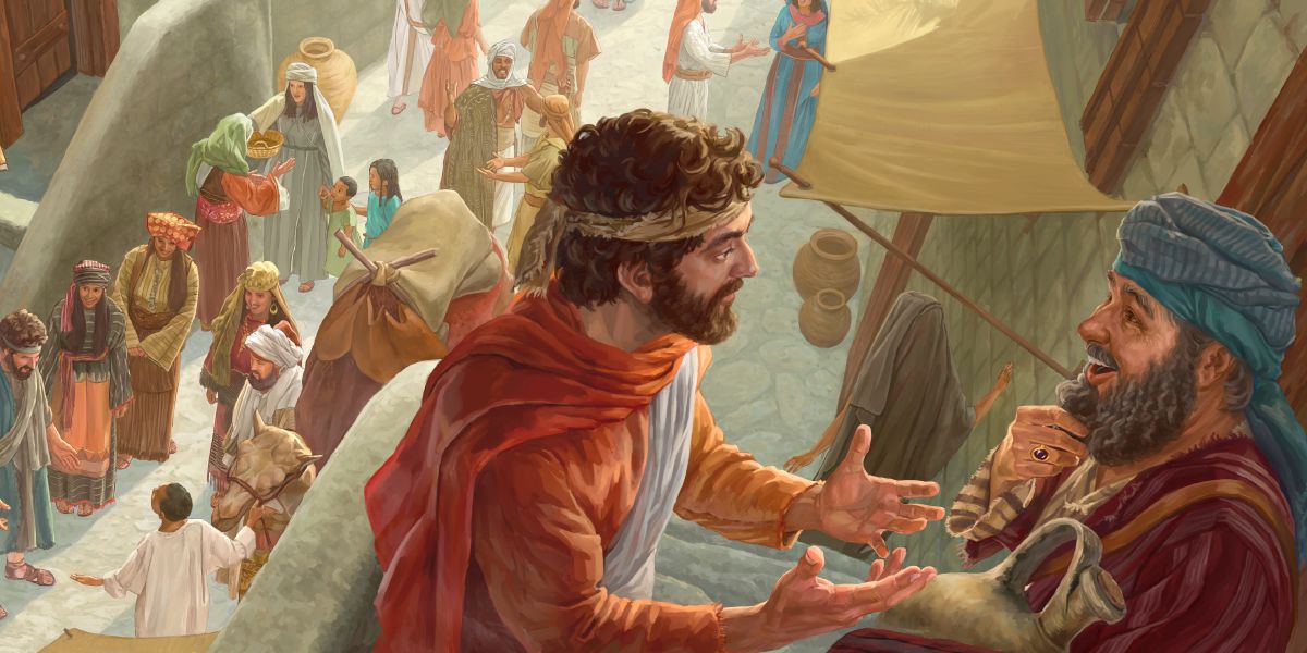De Menschen en Jerusalem sent vewundat, daut Jesus siene Jinja an opp äare Sproak aunräden