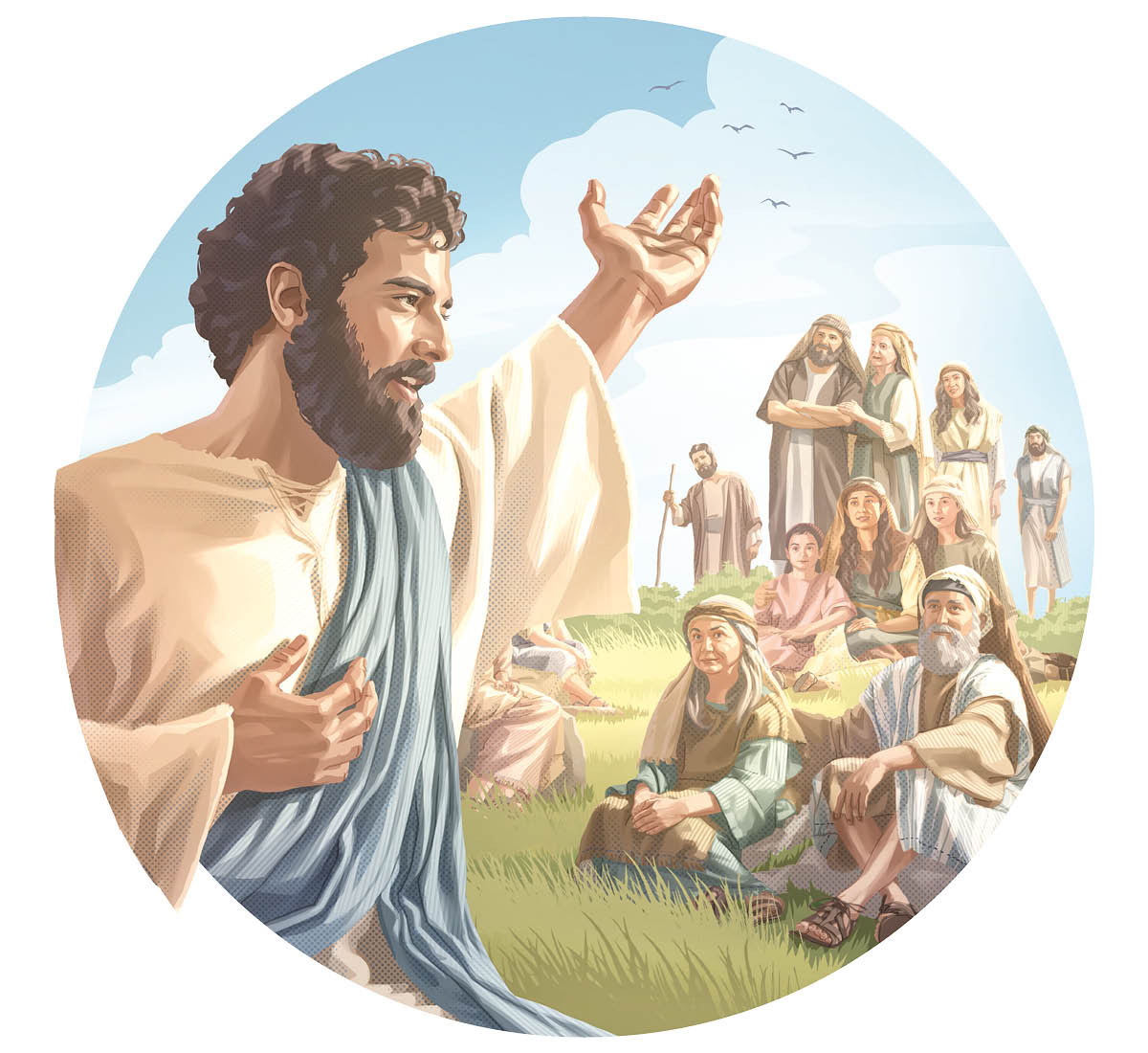 Jesus helt siene Boajchprädicht ver väl Mana, Frues un Kjinja
