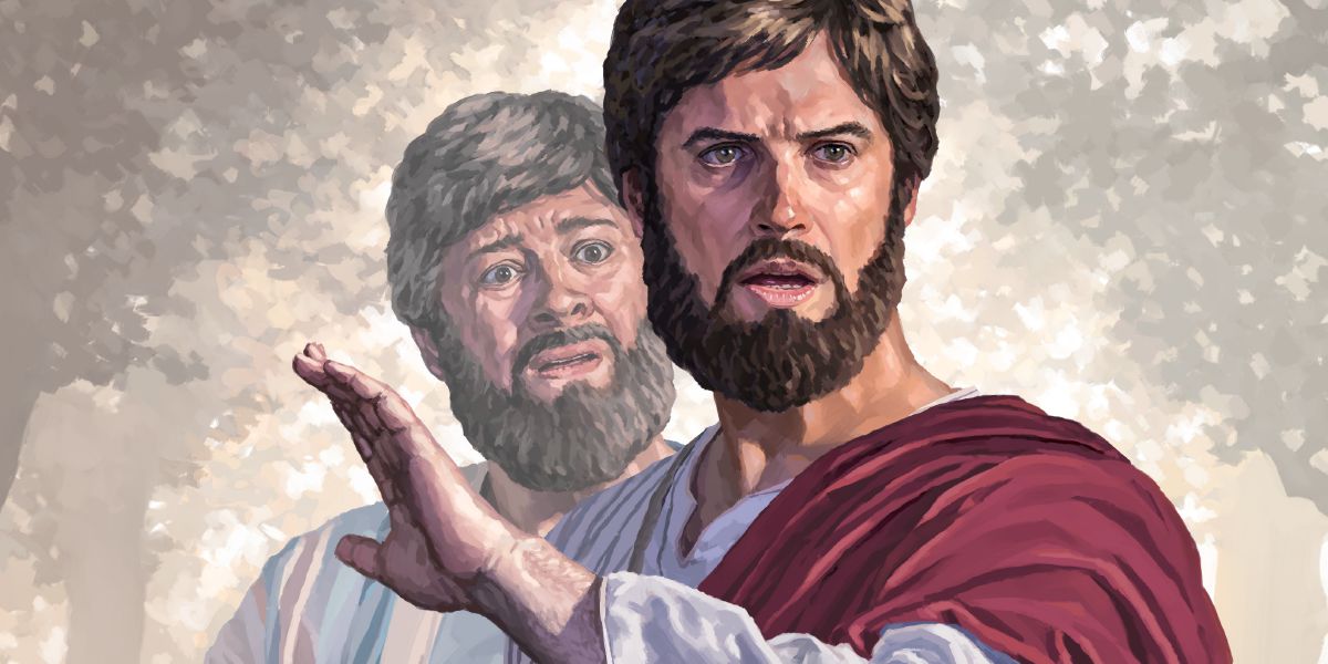 Jesus sajcht to Petrus: “Soton, see daut du wajch kjemst.”