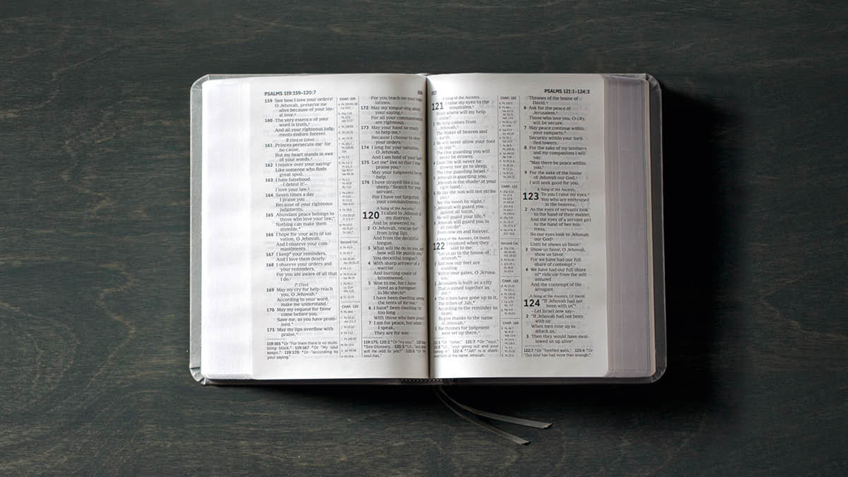 Eene opne Bibel.