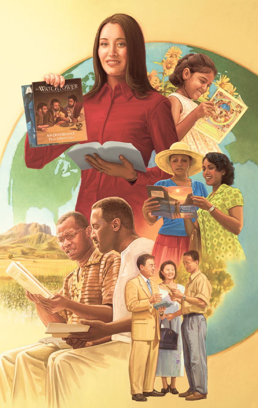 Olketa Jehovah’s Witness preachim gud nius abaotem Kingdom evriwea long earth