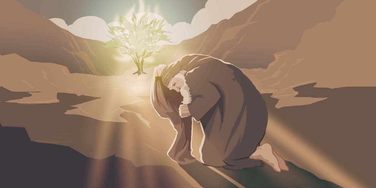 Moses and thornbush wea fire bonem