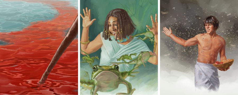 Thrifala lo tenfala trabol lo Egypt: blood lo Nile River, olketa frog, and olketa gnat