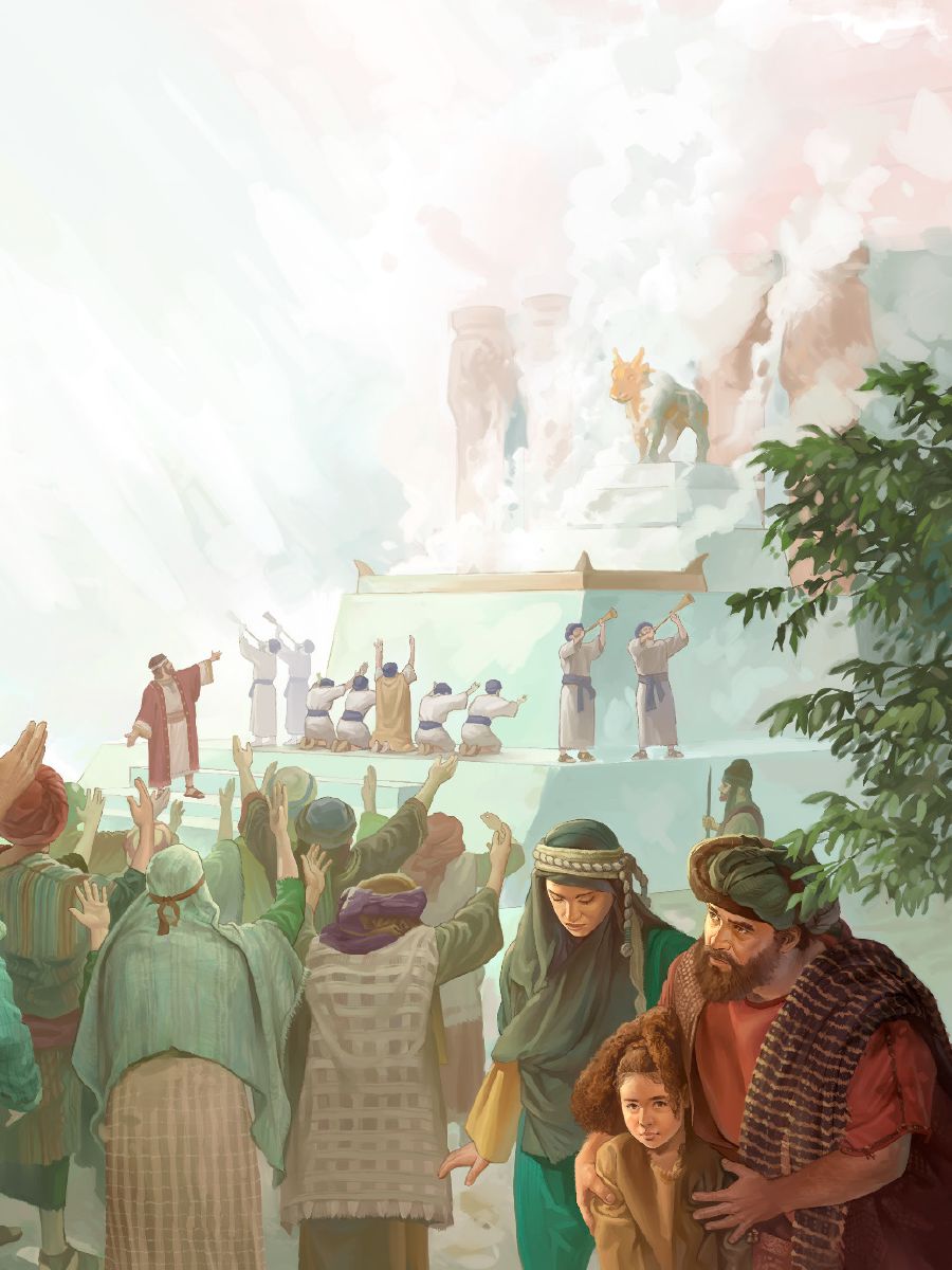 Staka Israelite offerim olketa sakrifaes lo gold buluka wea Jeroboam wakem