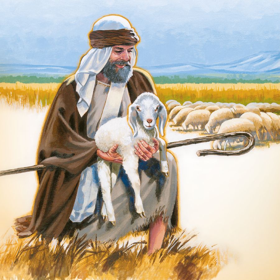 Wanfala shepherd holem wanfala sheep wea hem sevem