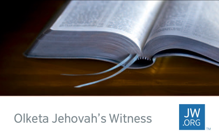 Wanfala card for advertisem jw.org garem piksa bilong Bible wea open