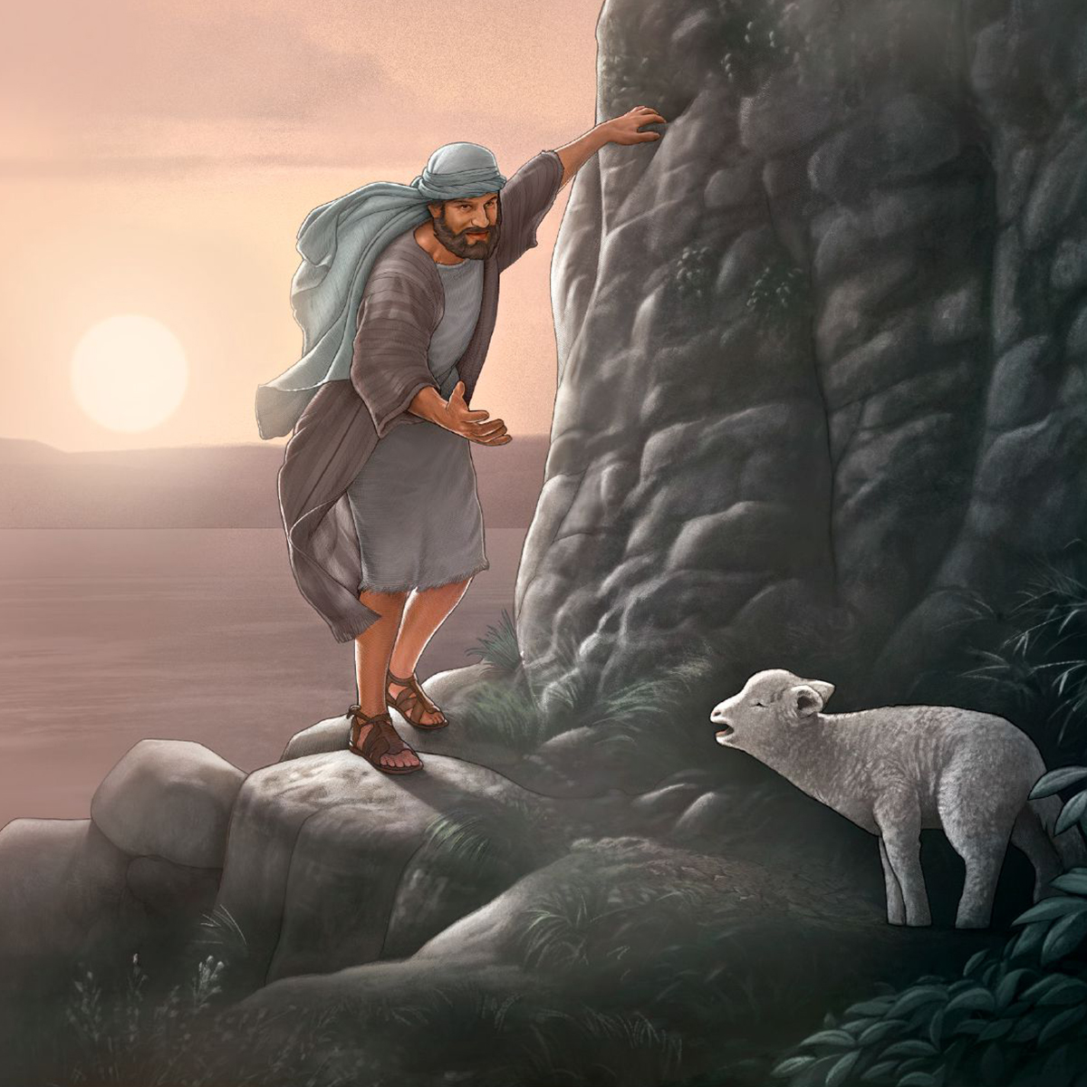 Shepherd hem sevem wanfala sheepsheep wea lus
