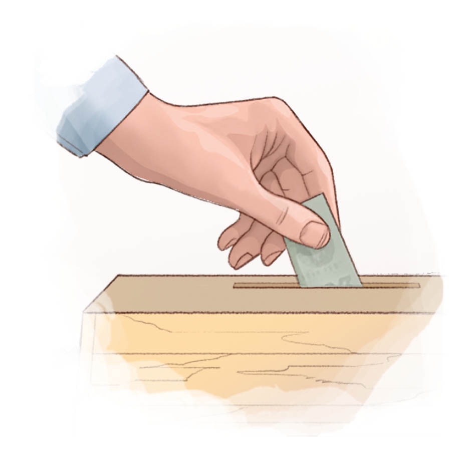 Putim selen insaed contribution box