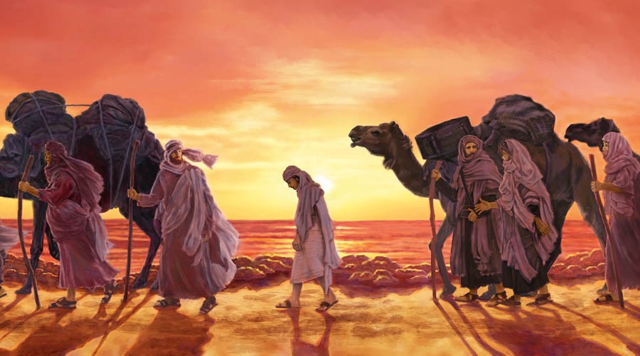 Joseph wakabaot witim olketa Midianite and camel blo olketa wea go lo Egypt.