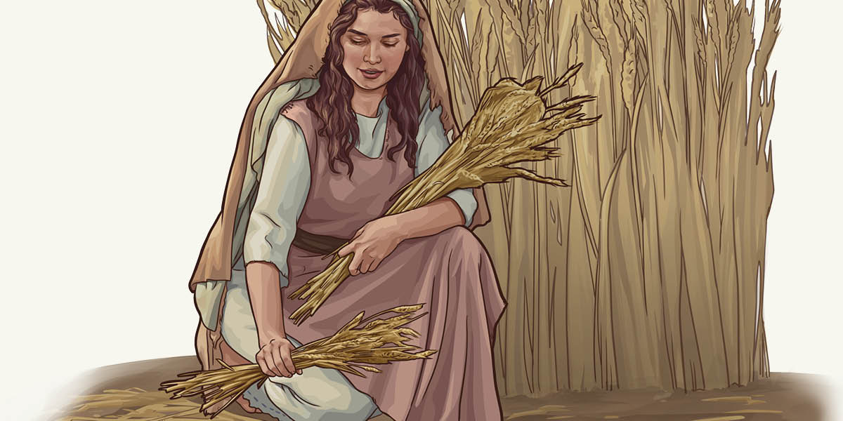 Wanfala Israelite woman kolektem grain lo wanfala field.