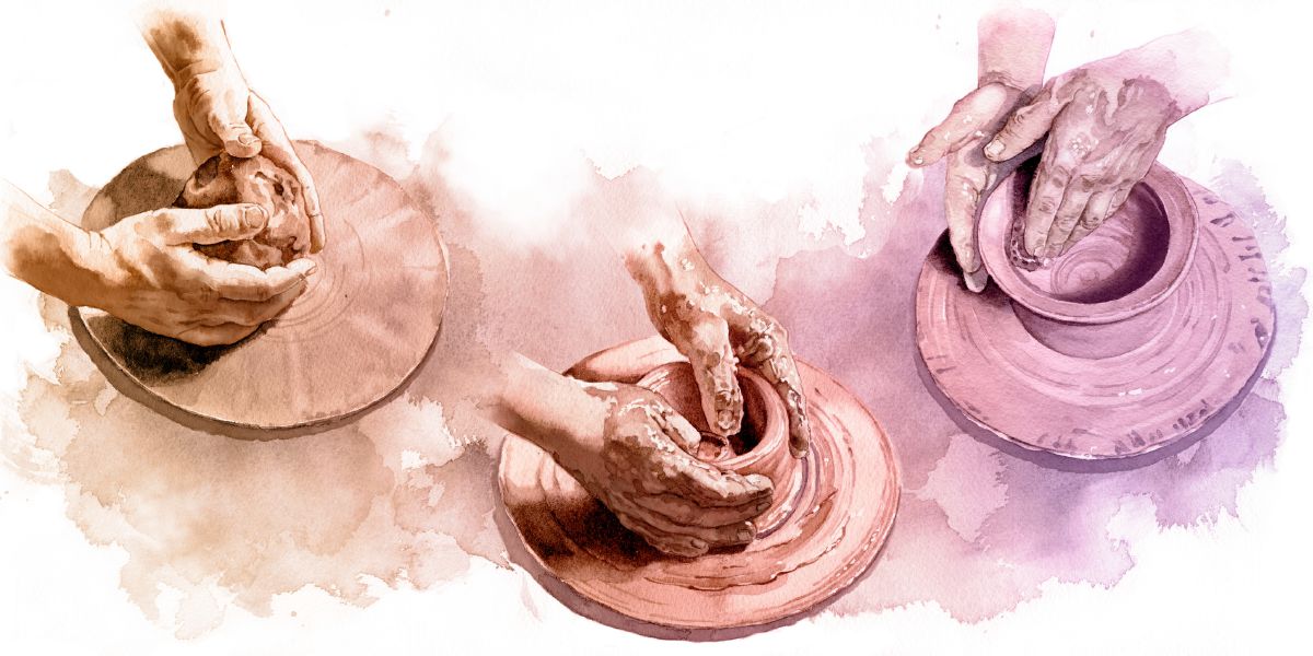 Man for wakem samting long clay hem wakem wanfala dish