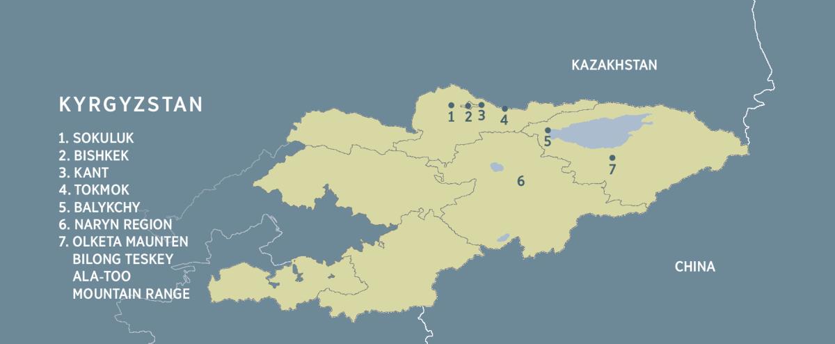 Map bilong Kyrgyzstan