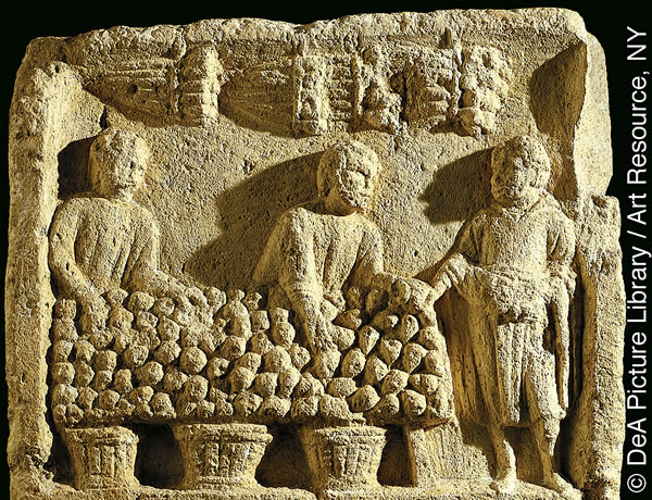 Relief przedstawiający targ owoców