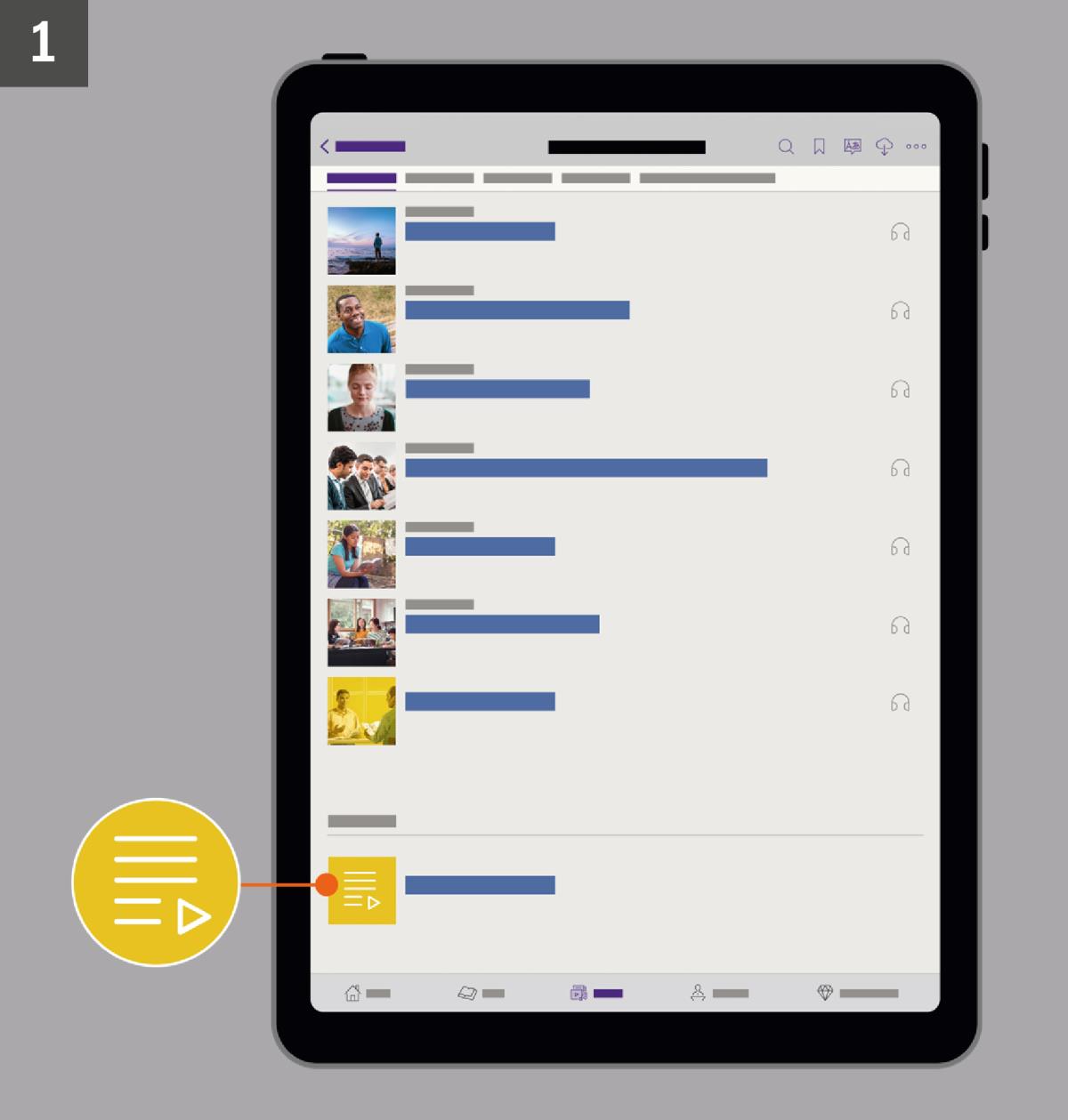 Livru “Bu Pudi Tene un Vida Filis pa Sempri!” na aplikativu “JW Library”. Diseñu ku sta fora mostra parti “Videos, artigus ku audios di Seson 1.”