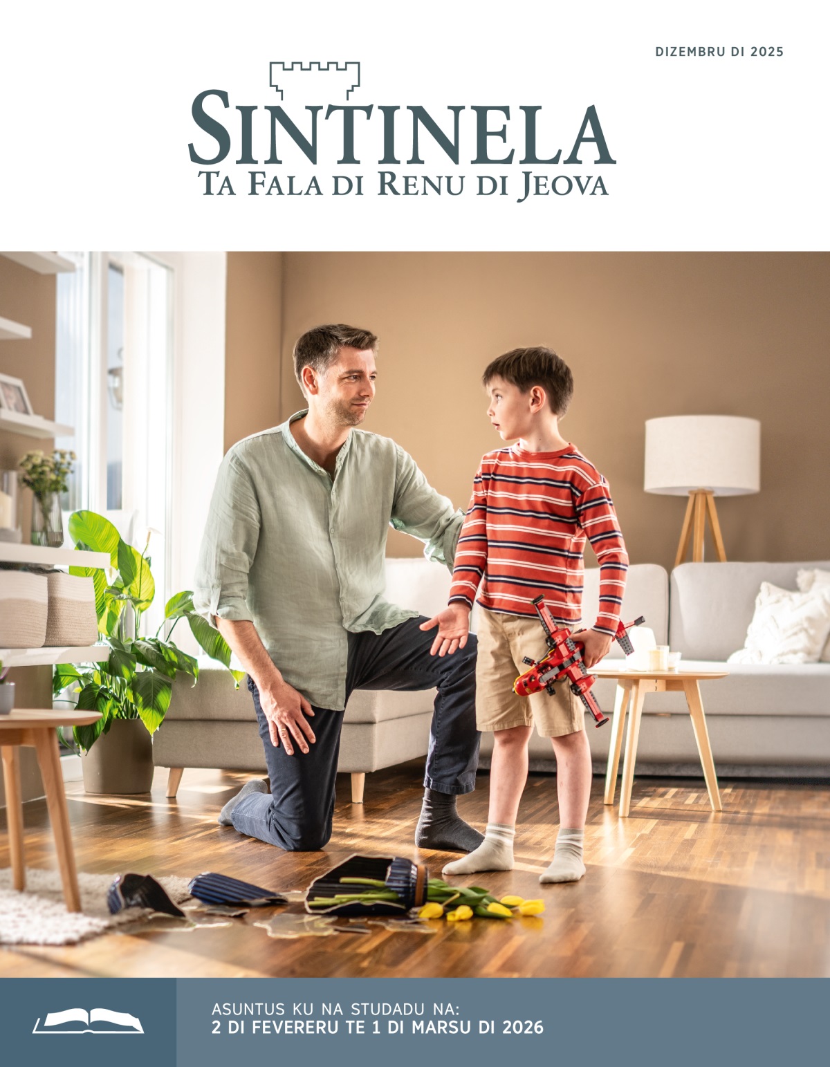 Un pape sta na sukuta ku pasensa si fiju ku sta na splika kuma ki bati un vasu sin misti, oca i na brinka ku avion.