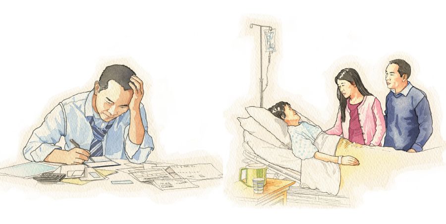 Problemy życiowe, wśród nich opłacanie rachunków oraz poważna choroba bliskiej osoby