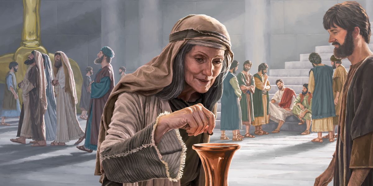 Uma viúva pobre fez uma pequena contribuição no templo
