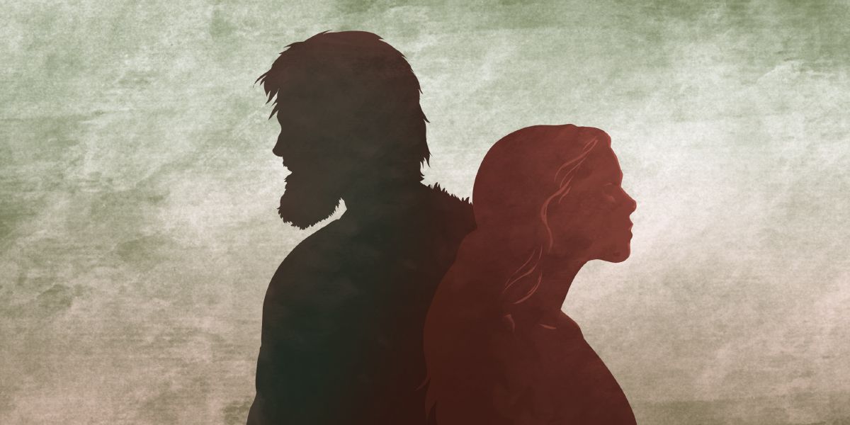 Desenho de Caim e da esposa dele