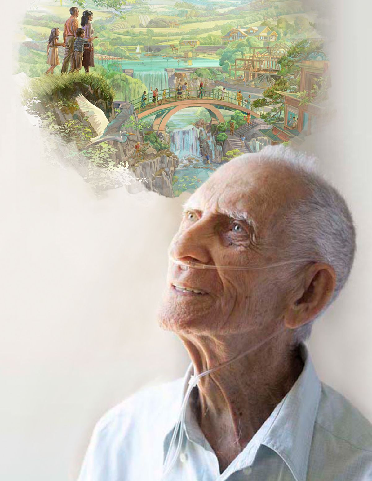 Um irmão, a usar oxigénio, imagina-se a viver no novo mundo