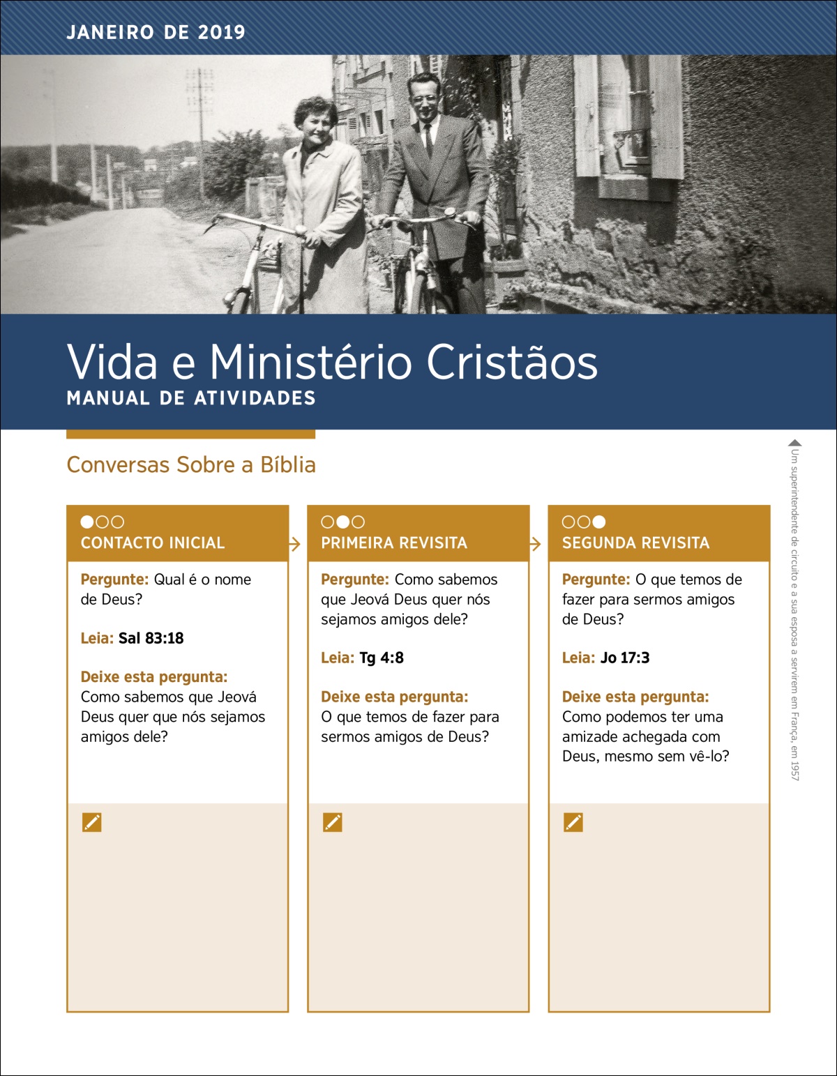 Vida e Ministério Cristãos – Manual de Atividades, Janeiro de 2019