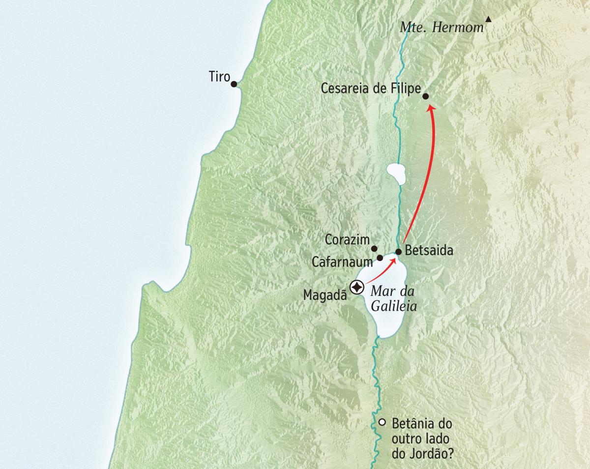 Trajeto do mar da Galileia até à região de Cesareia de Filipe