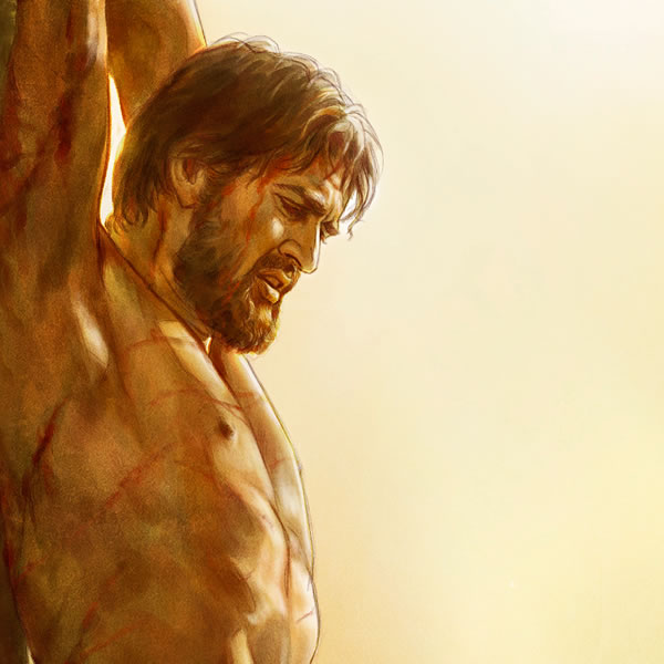 Jesus morrendo na estaca de tortura