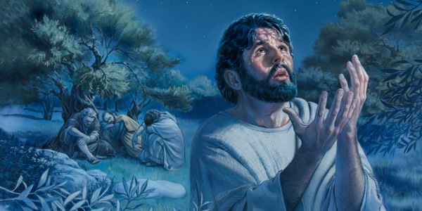 Jesus comunicando seus sentimentos ao seu Pai em oração