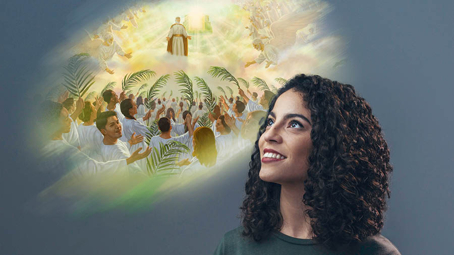 A irmã medita nas bênçãos futuras que o Reino trará.