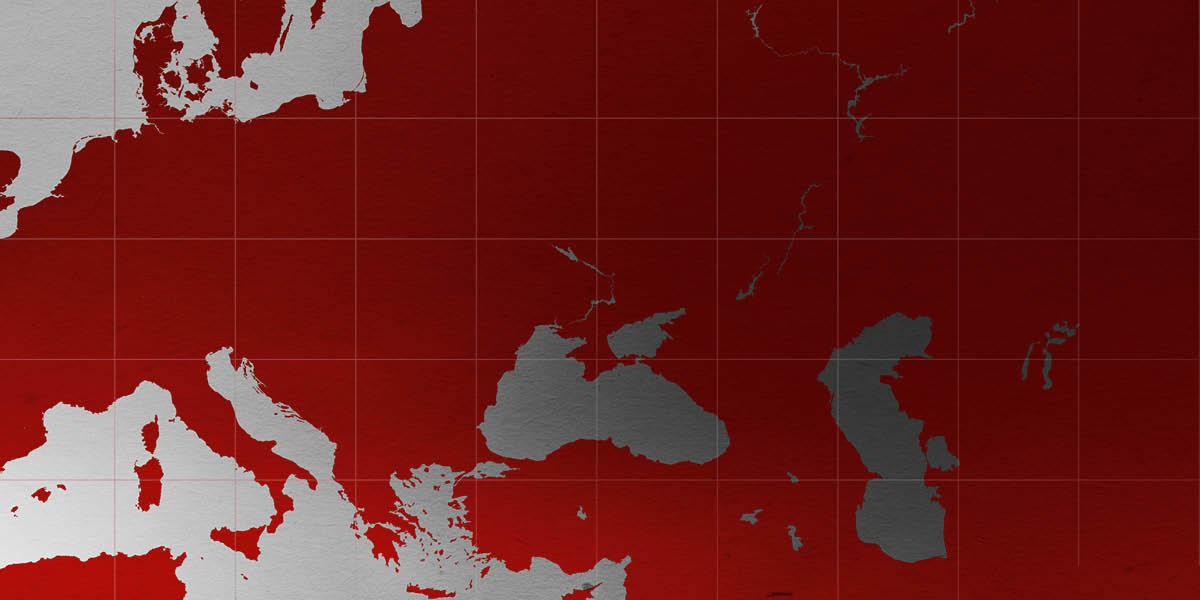 Un mapa de Ucrania y los países de alrededor.