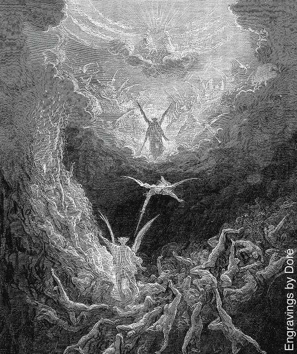Grabado “Juicio P’unchay”, kay cuadrotaqa Gustave Doré ruwarqa