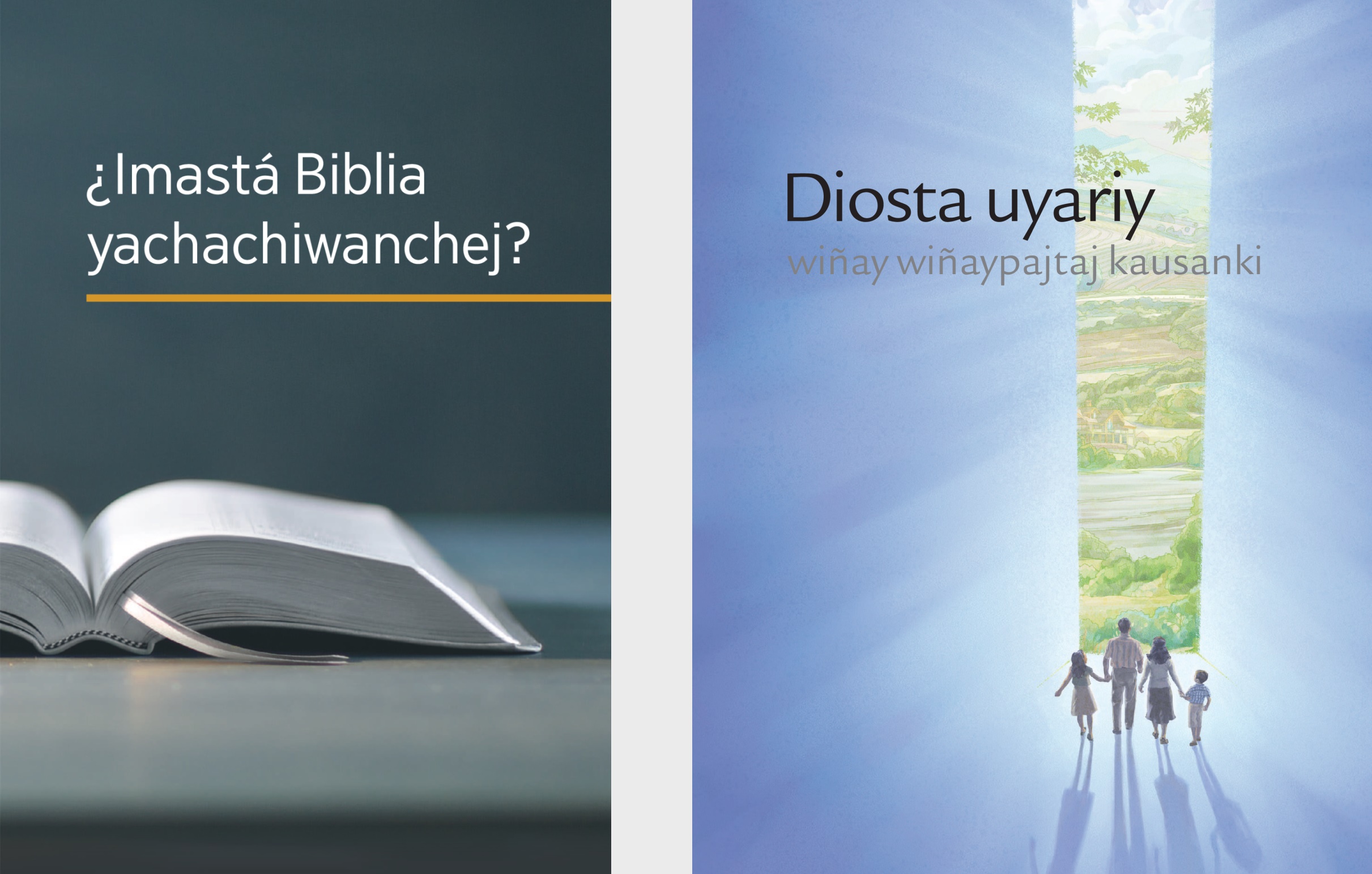 ‘¿Imastá Biblia yachachiwanchej?’ nisqa libro, ‘Diosta uyariy wiñay wiñaypajtaj kausanki’ folleto ima.