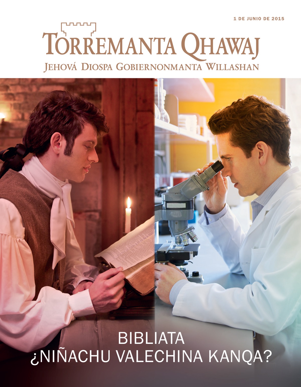Unay tiempomanta uj runa Bibliata leeshan; uj científico microscopiopi qhawashan