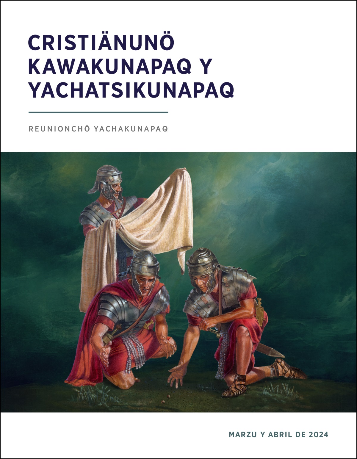 Romänu soldädum Jesuspa röpanta rikapëkan. Jesuspa röpanta apakuyänampaqmi ishkaq soldädukuna sortiëkäyan.