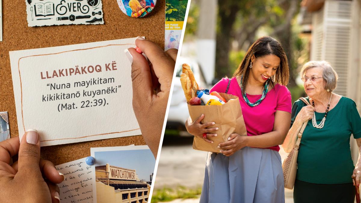 Fötukuna: 1. Juk panim, Mateu 22:39 ninqampita “llakipäkoq kë” neq palabrakunata qellqarkur juk tablëruman churëkan. 2. Tsë panillam, rantipakunqan bolsanta apar juk edäna panita yanapëkan.