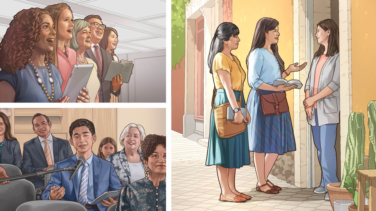 Jehová Diosda alabangabu huaquin rrurraiguna. 1. Huauquipaniguna tandanajuibi cantanajun. 2. Shuj huauquimi tandanajuibi comentajun. 3. Ishqui paniguna huasin huasin predicanajun.