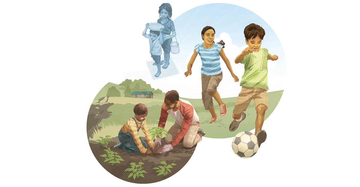 Yaricaihuan caj, sinchita trabajaj huahuacunaca cunanca yuracunatami plantacun, futboltami pugllacun.