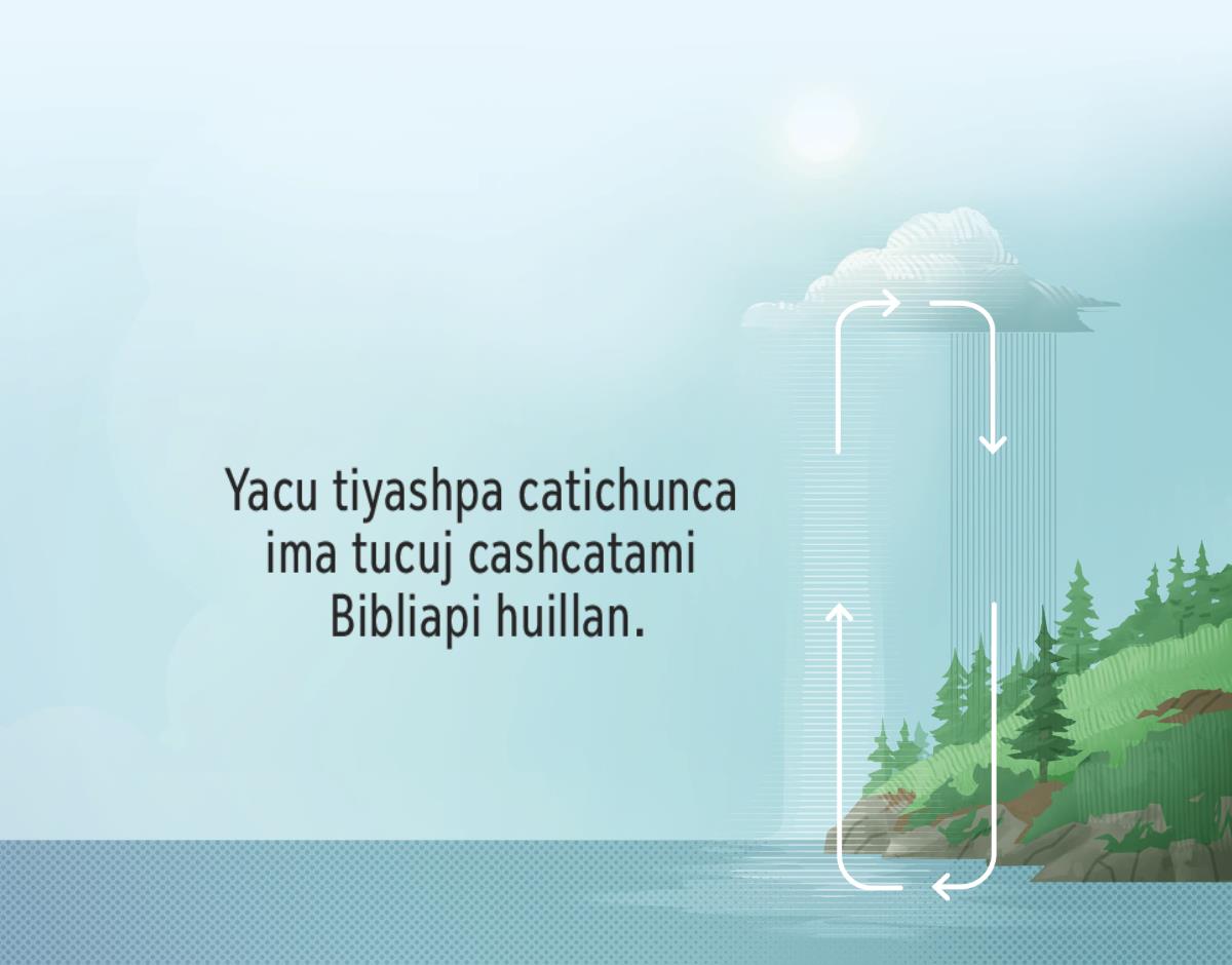 Bibliapimi yacu ima shina funcionana cashcata huillacun. Flechacunaca Allpapi, huairapi yacu ima tiyaj cashcatami ricuchicun.