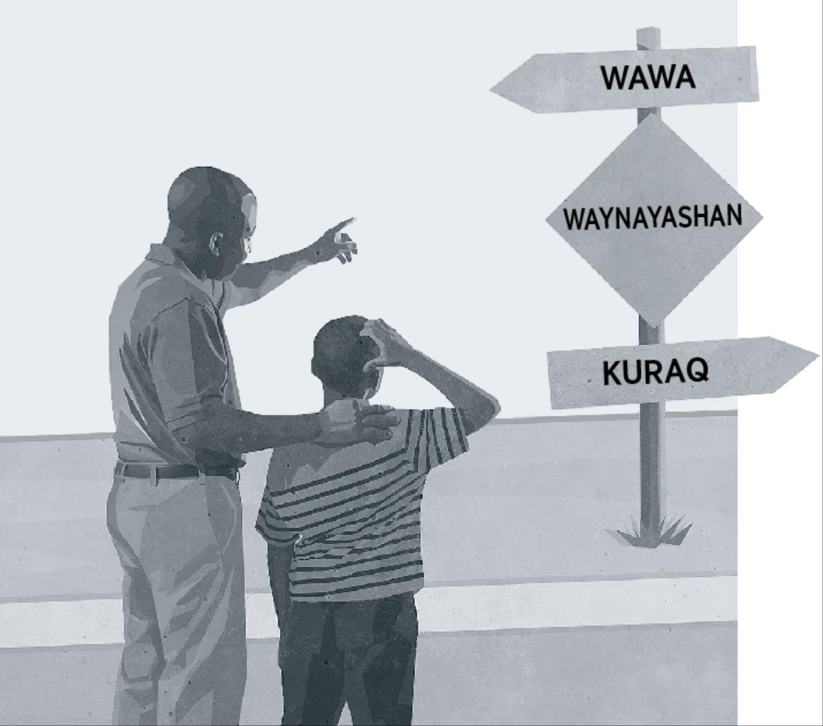 Juj tayta wawanta letreropi qhawachishan kurak kayman chayanapaq imakunatachus ñaupaqta pasana kasqanta