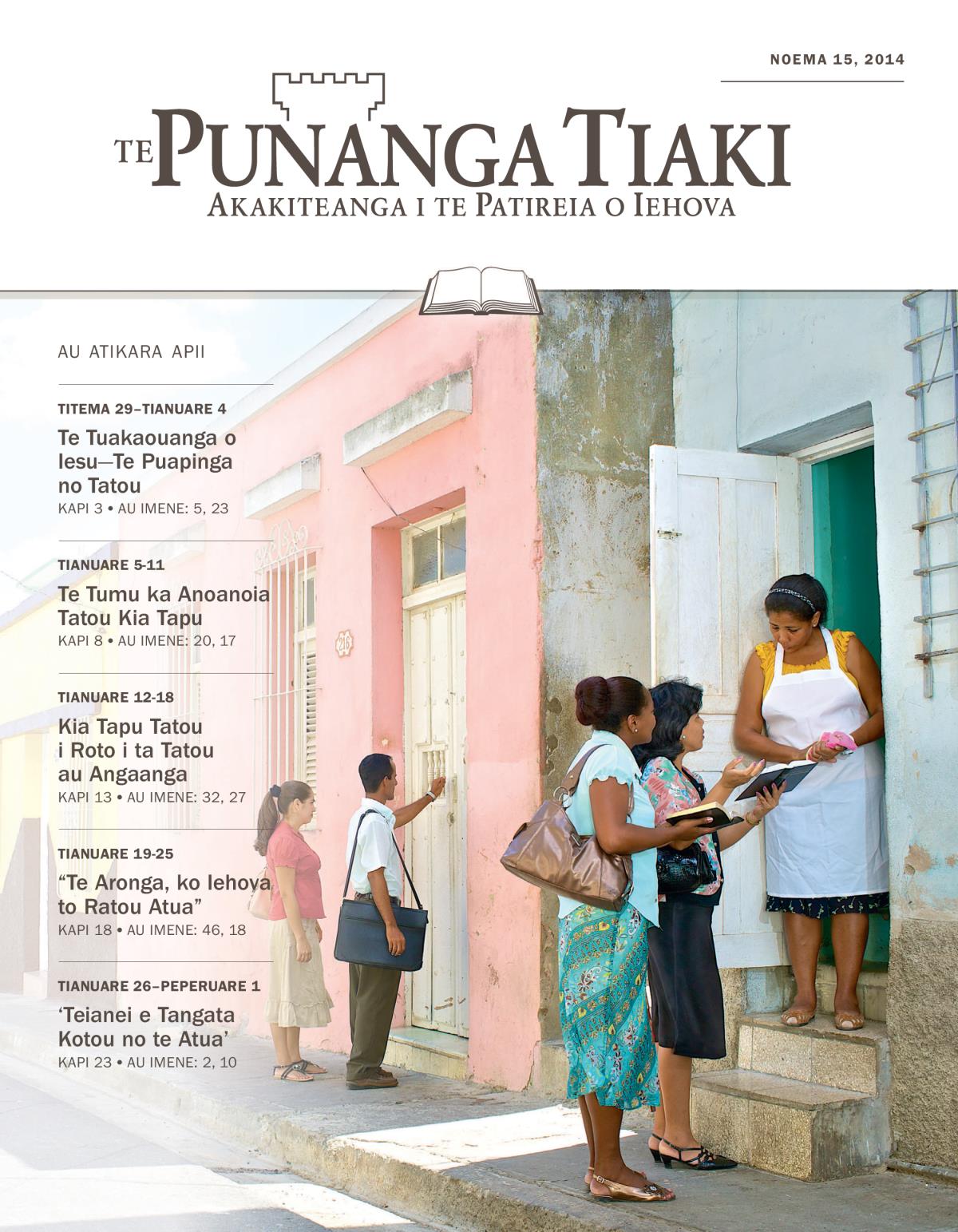 Kapi mua o te Apii Punanga Tiaki, Noema 15, 2014