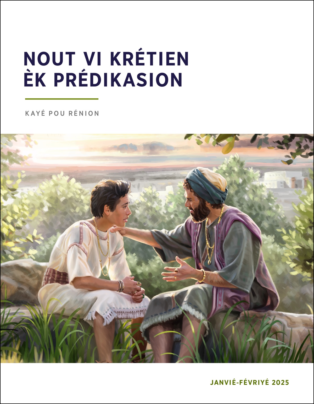 Lo Roi Salomon la pou done détroi konsèy son garson, banna lé asiz su bann gro galé é néna bann pièdboi otour d’zot.