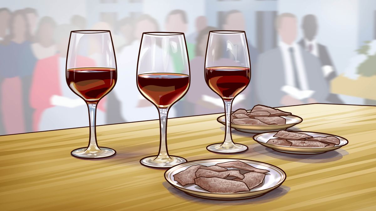 Ki dvorana ko astali tane ćhivde o maro bizo kvasco hem o lolo vino.
