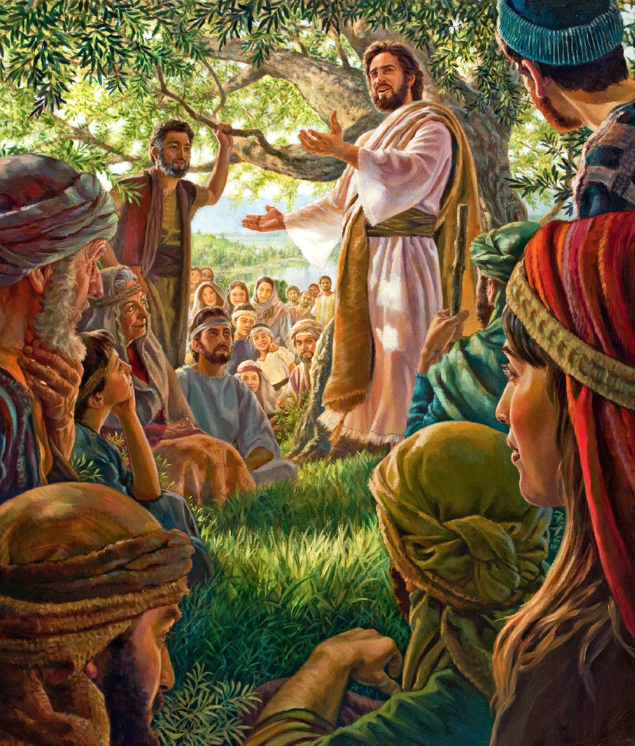 Isus vorbește unei mulțimi de discipoli.