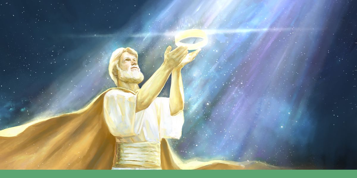 Isus dându-i coroana sa înapoi lui Iehova