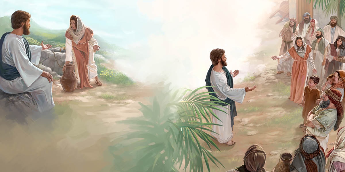 Yesu wambambin ni mband mwin Samaria ku dijiy dia mem; mband mwin Samaria akat kuyilejamu akwau piur pa Yesu