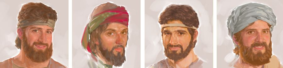 Иаков, сын Алфея, Иуда Искариот, Фаддей, Симон