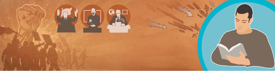 Человек читает Библию, и это защищает его от различных видов пропаганды